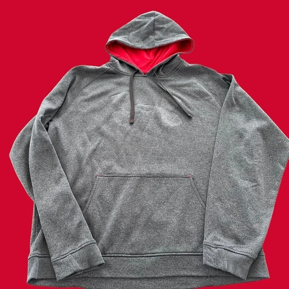 Under Armour Mens Large Gray Hoodie Sweatshirt Fleece Lined Pocket Grey